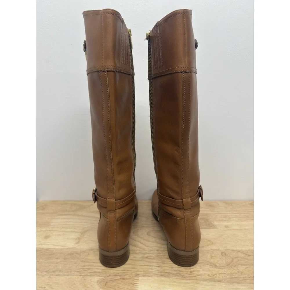 MICHAEL KORS Women's Stockard 10M‎ Cognac Brown Riding Equestrian Tall Boots #54